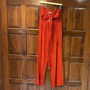 LSPACE x Anthropologie Jumpsuit Women Orange Kailani Beach Boho Vacay Size XL